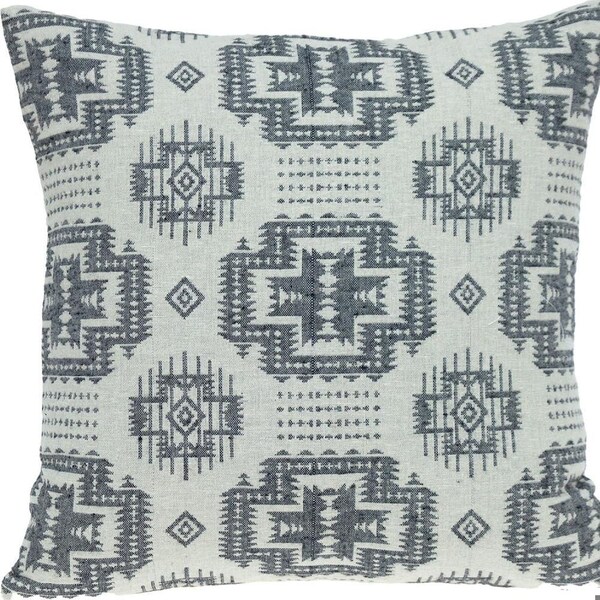 Homeroots 16 x 16 x 5 in. Gray Aztec Design Throw Pillow - 383091