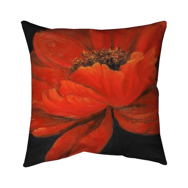 Fondo 20 x 20 in. Red Petal Flower-Double Sided Print Indoor Pillow - FO2791829