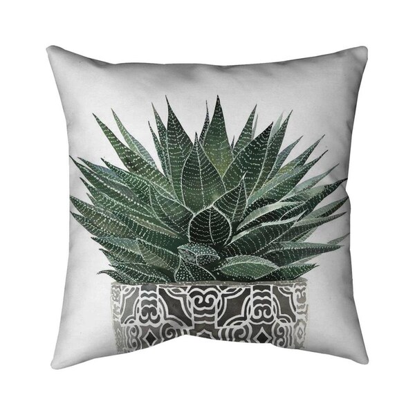 Begin Home Decor 26 x 26 in. Zebra Plant Succulent-Double Sided Print Indoor Pillow - 5541-2626-FL339
