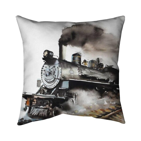 Begin Home Decor 20 x 20 in. Vintage Steam Train-Double Sided Print Indoor Pillow - 5541-2020-TR75