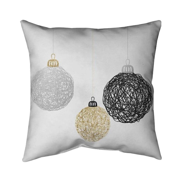 Fondo 20 x 20 in. Three Christmas Balls-Double Sided Print Indoor Pillow - FO3333661