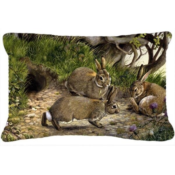 Carolines Treasures Carolines Treasures BDBA0136PW1216 Rabbits & the Rabbit Hole Fabric Decorative Pillow - BDBA0136PW1216