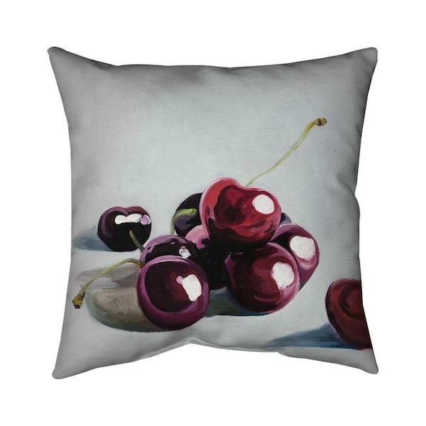 Begin Home Decor 26 x 26 in. Glossy Dark Cherries-Double Sided Print Indoor Pillow - 5541-2626-GA100