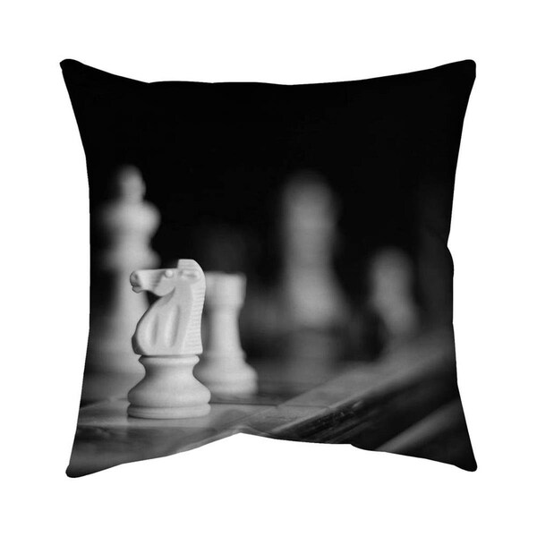 Begin Home Decor 20 x 20 in. Monochrome Chess Games-Double Sided Print Indoor Pillow - 5541-2020-PH11