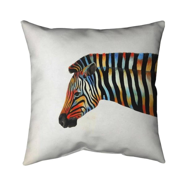 Begin Home Decor 26 x 26 in. Colorful Zebra-Double Sided Print Indoor Pillow - 5541-2626-AN262