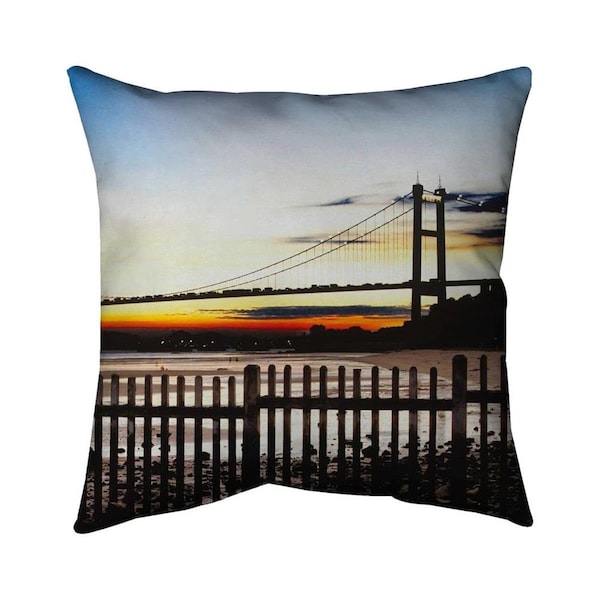 Fondo 26 x 26 in. Bridge by Sunset-Double Sided Print Indoor Pillow - FO3337602