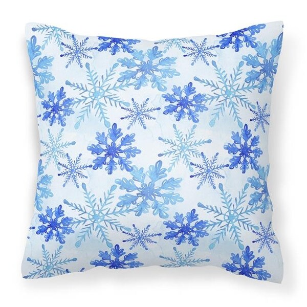 Carolines Treasures Carolines Treasures BB7484PW1818 Blue Snowflakes Watercolor Fabric Decorative Pillow; 18 x 18 in. - BB7484PW1818