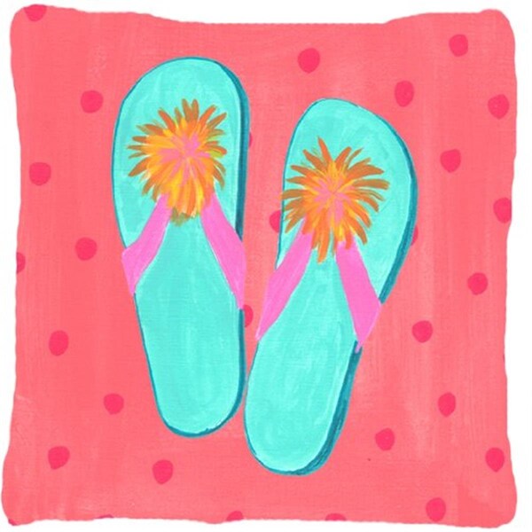 Jensendistributionservices Flip Flops Pink Indoor & Outdoor Fabric Decorative Pillow - MI2555760