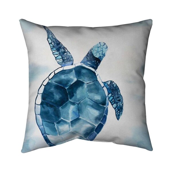 Fondo 26 x 26 in. Blue Turtle-Double Sided Print Indoor Pillow - FO2796383