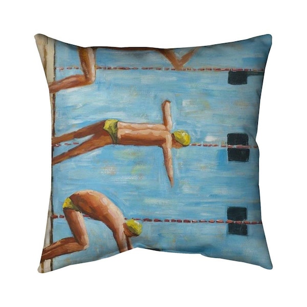 Fondo 20 x 20 in. Swimmers-Double Sided Print Indoor Pillow - FO2798514