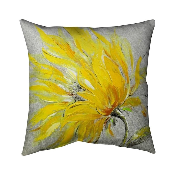 Fondo 20 x 20 in. Yellow Flower-Double Sided Print Indoor Pillow - FO2772600