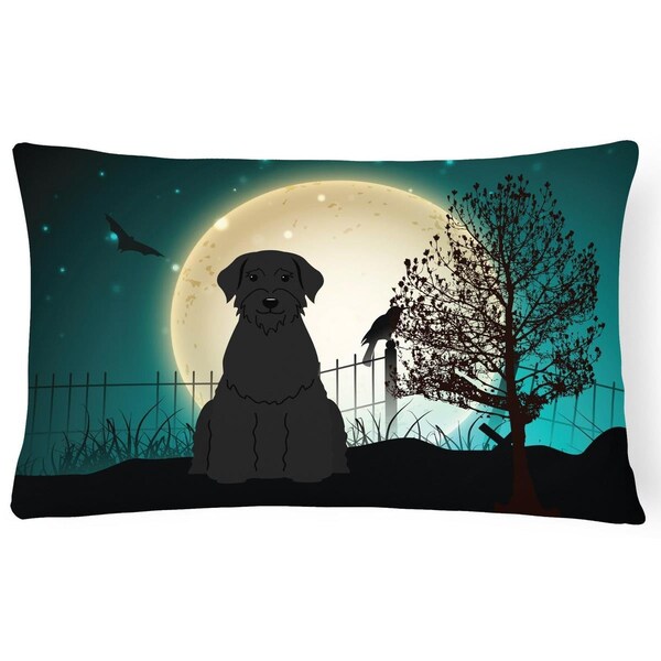 Carolines Treasures Halloween Scary Giant Schnauzer Canvas Fabric Decorative Pillow - BB2256PW1216