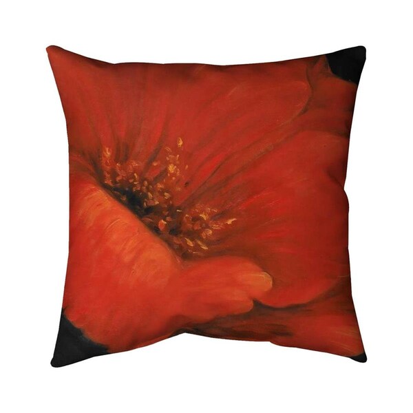 Fondo 26 x 26 in. Red Flower-Double Sided Print Indoor Pillow - FO2798649