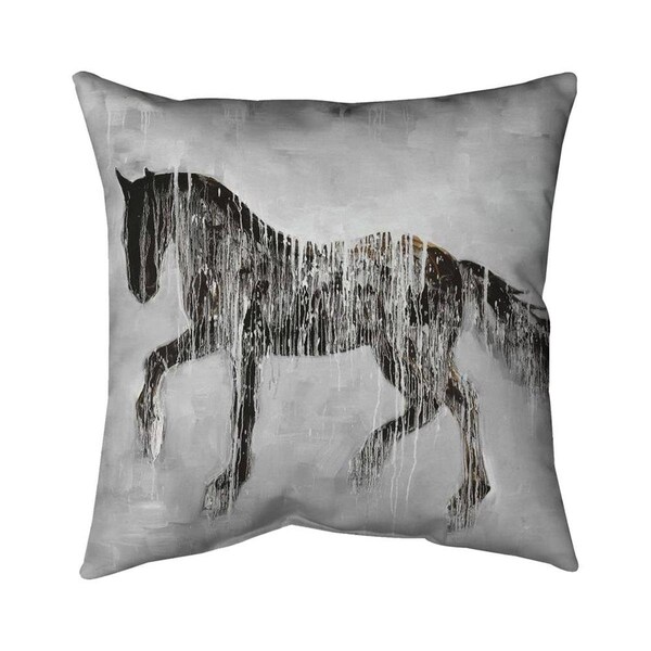 Fondo 20 x 20 in. Horse Brown Silhouette-Double Sided Print Indoor Pillow - FO2791480