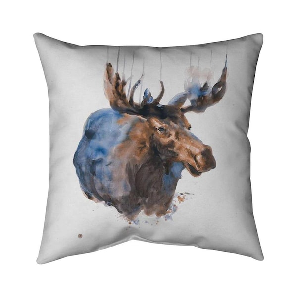 Fondo 20 x 20 in. Abstract Blue Moose-Double Sided Print Indoor Pillow - FO2795783