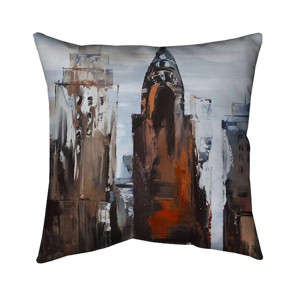 Begin Home Decor 26 x 26 in. Grey Day in the City-Double Sided Print Indoor Pillow - 5541-2626-CI296