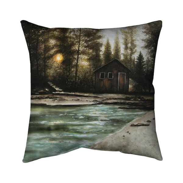 Begin Home Decor 20 x 20 in. Cabin in the Forest-Double Sided Print Indoor Pillow - 5541-2020-LA189
