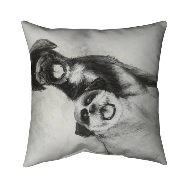 Begin Home Decor 26 x 26 in. Happy Dogs Sketch-Double Sided Print Indoor Pillow - 5541-2626-AN186