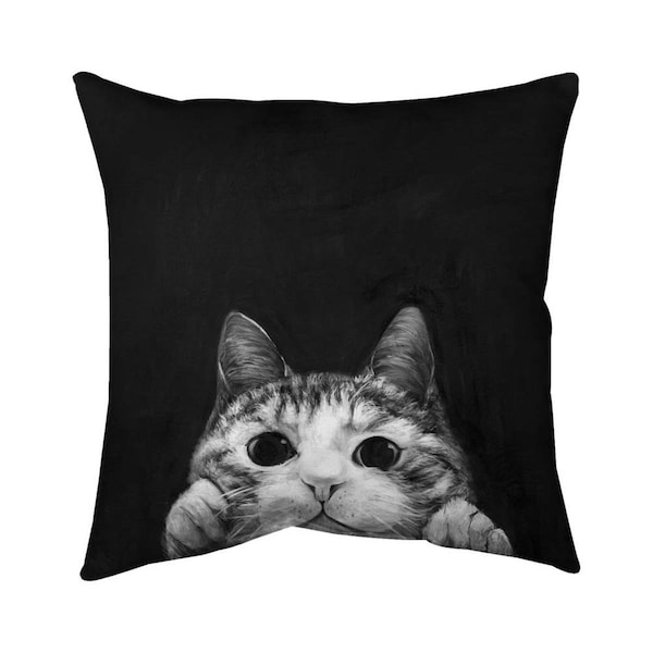 Fondo 26 x 26 in. Curious Cat-Double Sided Print Indoor Pillow - FO2773543