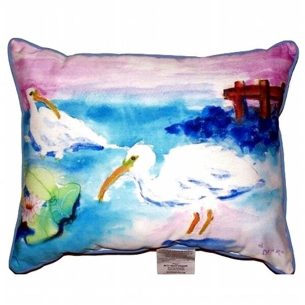 Betsy Drake Betsy Drake HJ379 White Ibis Large Indoor & Outdoor Pillow - HJ379