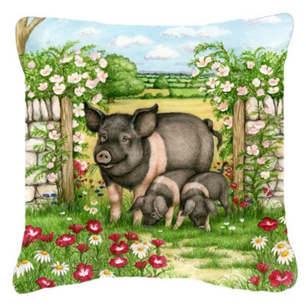 Jensendistributionservices Pigs Rosie & Piglets Canvas Decorative Pillow - MI2557488
