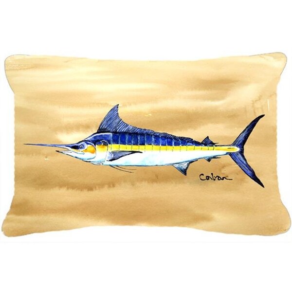 Carolines Treasures Carolines Treasures 8754PW1216 Swordfish On Sandy Beach Canvas Fabric Decorative Pillow - 8754PW1216