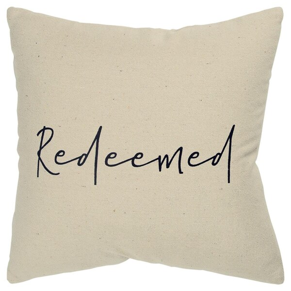 Homeroots Black & Taupe Canvas Redeemed Throw Pillow Natural - 403347