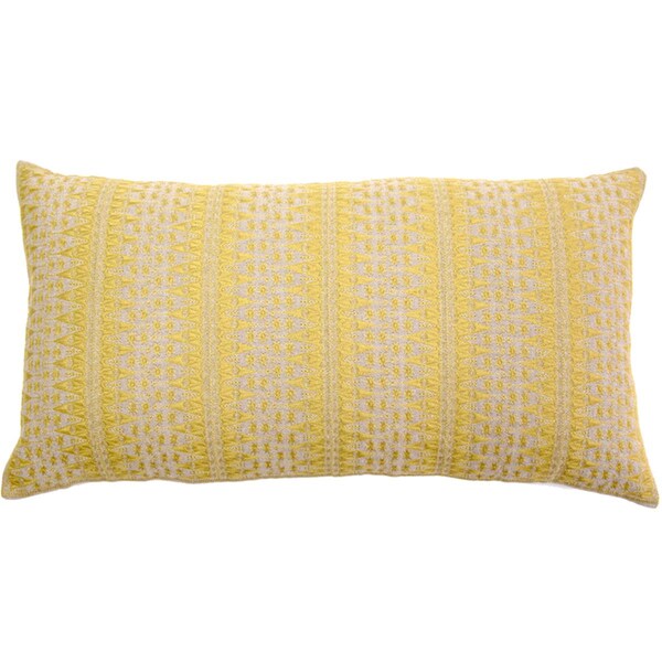 Indis Heritage Yellow Backgamon Embroidery Pillow Cover - C1116