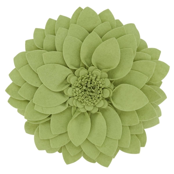 Rlm Distribution 13 x 3 x 13 in. Flower Shaped Felt Throw Pillow Lime - HO3192888