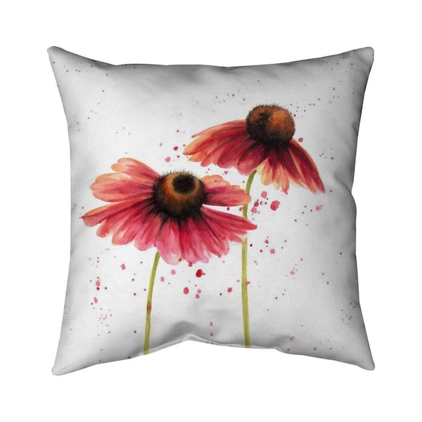 Fondo 26 x 26 in. Two Pink Daisies-Double Sided Print Indoor Pillow - FO2798653