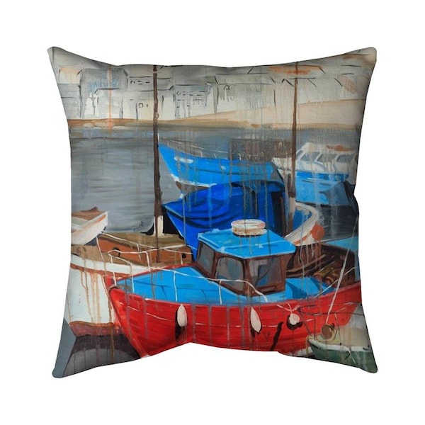Begin Home Decor 26 x 26 in. Rainy Day At The Dock-Double Sided Print Indoor Pillow - 5541-2626-CO83