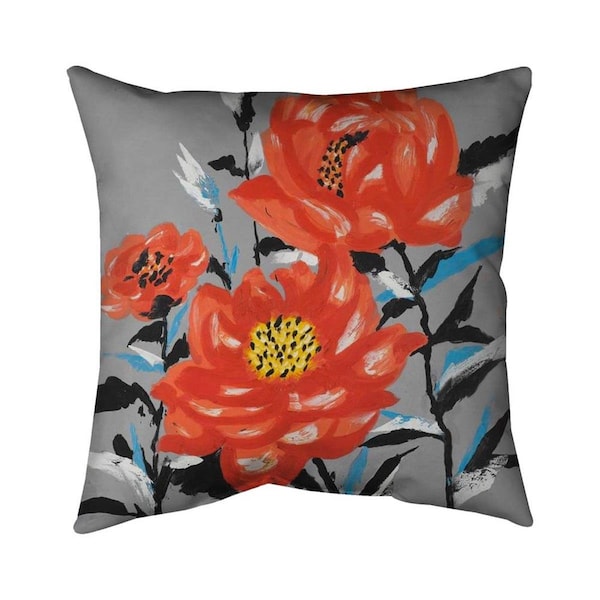 Begin Home Decor 20 x 20 in. Three Pink Flowers-Double Sided Print Indoor Pillow - 5541-2020-FL215