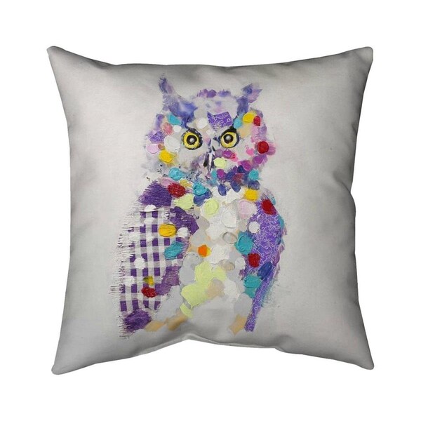 Fondo 26 x 26 in. Textured Abstract Owl-Double Sided Print Indoor Pillow - FO2793736