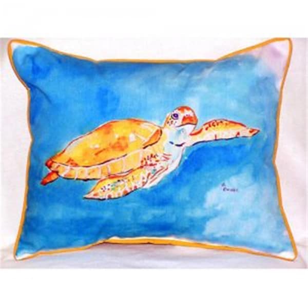 Betsy Drake Brown Sea Turtle Throw Pillow- 20 x 24 in. - ZP156