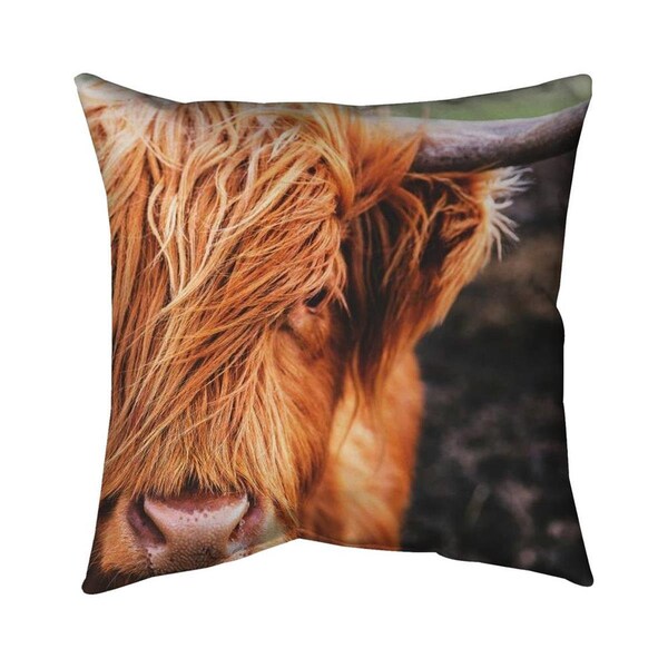 Begin Home Decor 20 x 20 in. Portrait Highland Cow-Double Sided Print Indoor Pillow - 5541-2020-PH1