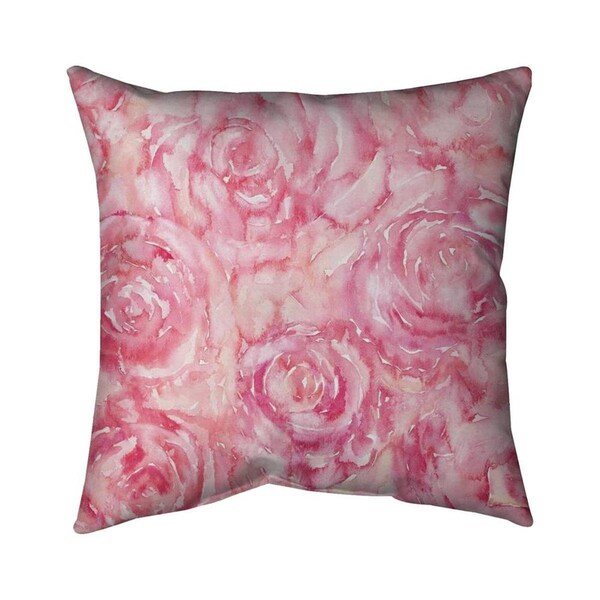 Begin Home Decor 20 x 20 in. Roses In Watercolor-Double Sided Print Indoor Pillow - 5541-2020-FL316