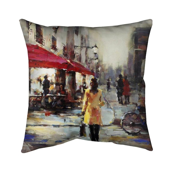 Begin Home Decor 20 x 20 in. Woman Walking In Paris-Double Sided Print Indoor Pillow - 5541-2020-ST23