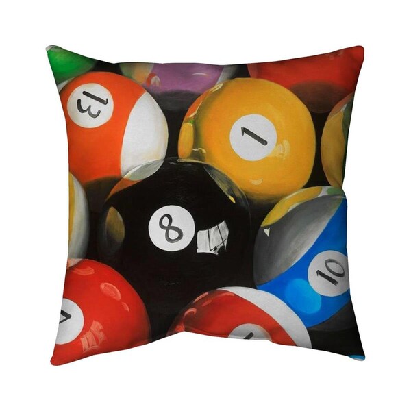Fondo 20 x 20 in. Pool Balls Closeup-Double Sided Print Indoor Pillow - FO3328808