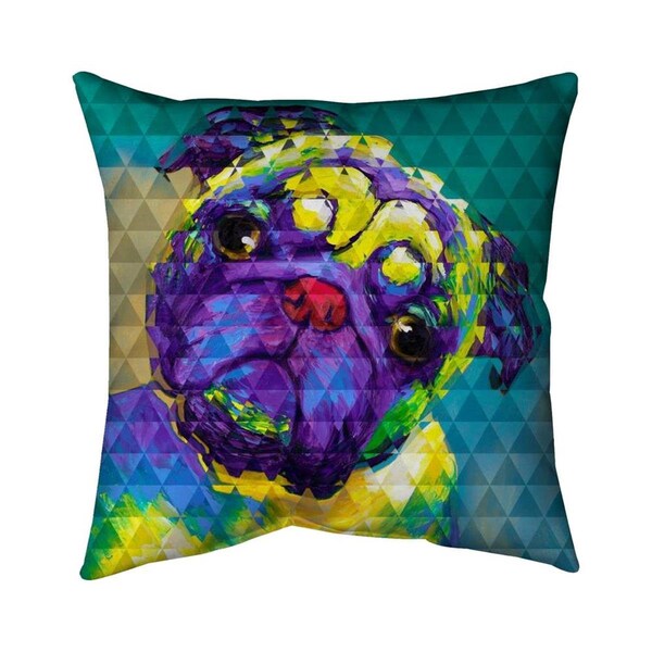 Fondo 26 x 26 in. Geometric Curious Pug-Double Sided Print Indoor Pillow - FO2791736