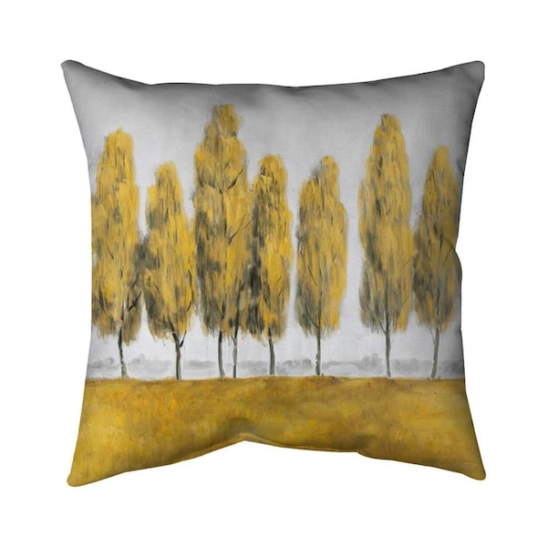 Fondo 26 x 26 in. Abstract Yellow Trees-Double Sided Print Indoor Pillow - FO2777299