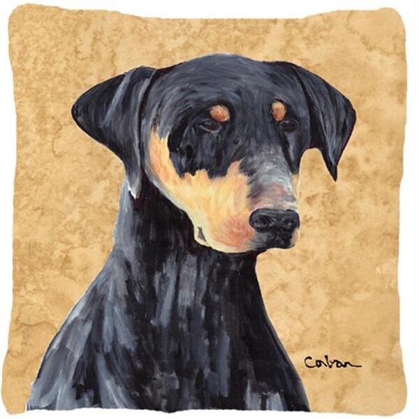 Carolines Treasures Carolines Treasures SC9126PW1414 Doberman Indoor & Outdoor Fabric Decorative Pillow - SC9126PW1414