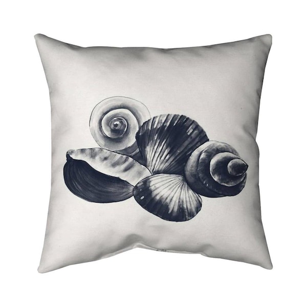 Fondo 20 x 20 in. Blue Seaside Shells-Double Sided Print Indoor Pillow - FO2795289
