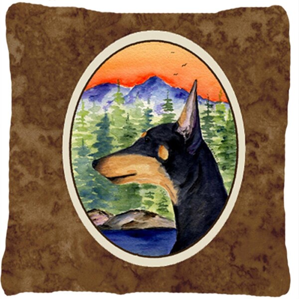 Jensendistributionservices Manchester Terrier Indoor & Outdoor Decorative Fabric Pillow - 14 x 14 in. - MI2551654