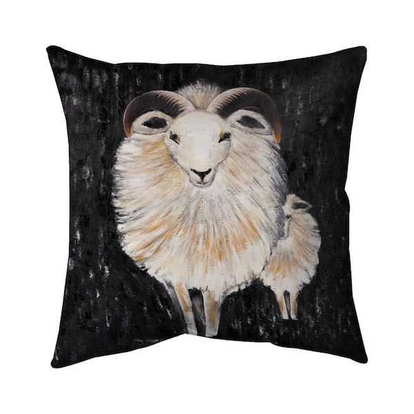 Begin Home Decor 20 x 20 in. Two Bushy Ram-Double Sided Print Indoor Pillow - 5541-2020-AN107