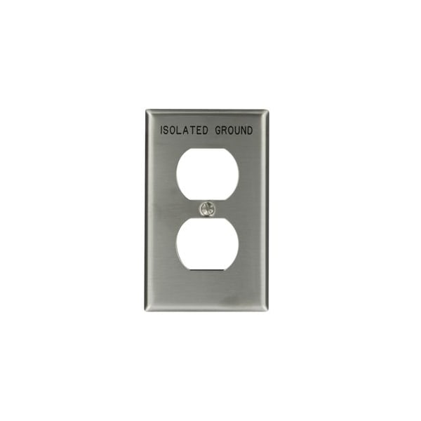 Leviton Wallplates Ss 1-G Dupl Wp Engraved Isolated Grnd - 84003-IG