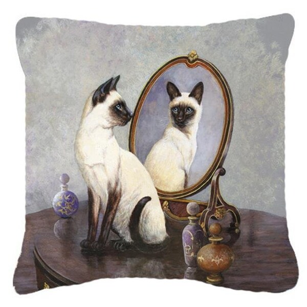 Carolines Treasures Carolines Treasures BDBA0360PW1414 Siamese Reflection by Daphne Baxter Canvas Decorative Pillow - BDBA0360PW1414