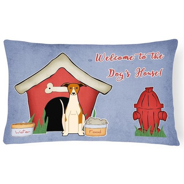 Carolines Treasures Carolines Treasures BB2853PW1216 Dog House Collection Whippet Canvas Fabric Decorative Pillow - BB2853PW1216