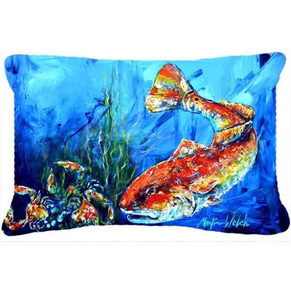 Jensendistributionservices Scattered Red Fish Fabric Decorative Pillow - MI893038