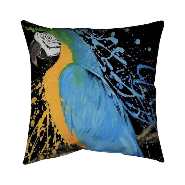 Fondo 20 x 20 in. Blue Macaw Parrot-Double Sided Print Indoor Pillow - FO2795667