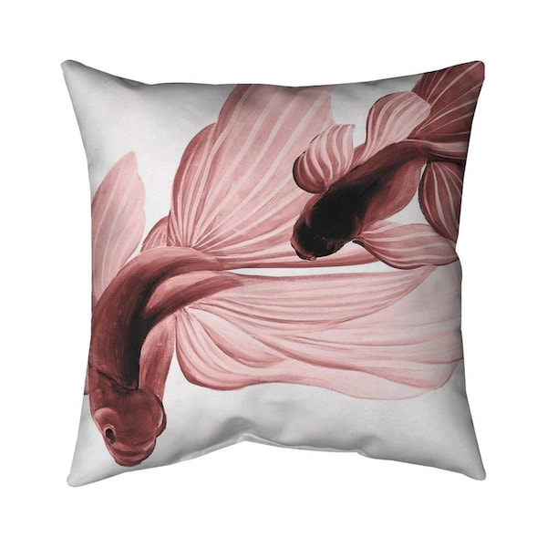 Fondo 26 x 26 in. Red Betta Fish-Double Sided Print Indoor Pillow - FO2773707